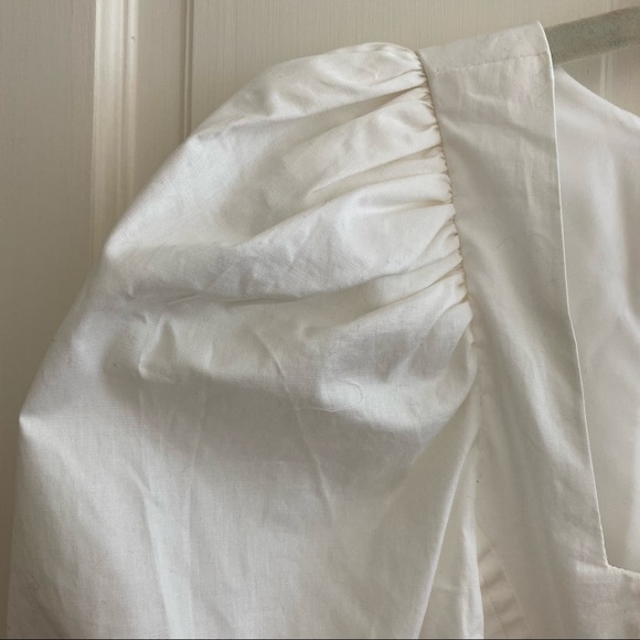 WAYF | Puff Sleeve Bustier Top in White • S - Picture 7 of 12